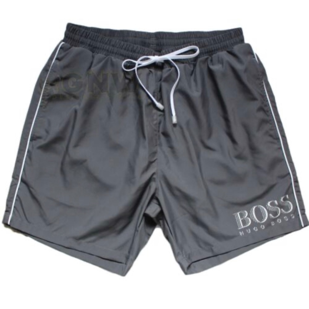 HUGO BOSS MEN "STARFISH BM 2"
LOGO SWIM SHORT QUICK-DRY GREY S